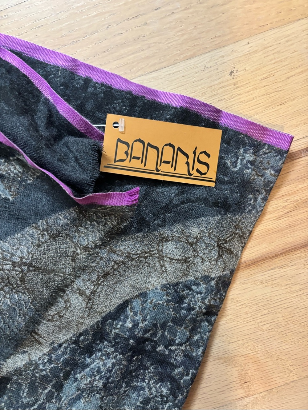 Women's Scarf in Purple Trim